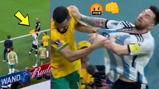 ANGRY MOMENT,🤬👊 Messi Fight vs Australian Player in Match Argentina