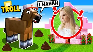 TROLLUJĘ MOJĄ DZIEWCZYNĘ PRZEBRANY ZA KONIA w Minecraft! | Vito i Bella