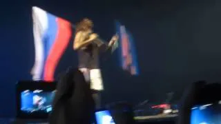 Jared Leto and Russian flag ( 30 secons to mars - spb, russia, 18.03.2014)