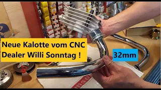 Neue Simson Auspuff - Kalotte für 32mm Krümmer vom CNC Dealer Willi Sonntag