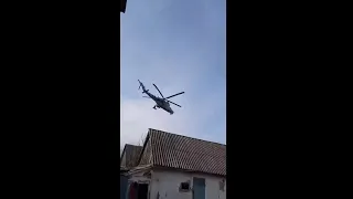 Russian Mi-24 helicopters flying very low over the Sumy region in Russia Ukraine war