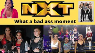 Demon Diva Reacts | Rhea Ripley, Bianca BelAir & Raquel Gonzalez reunite in NXT for one cool moment