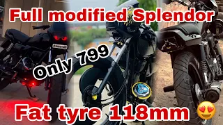 Splendor  Modified Smoke 😱Wrapping Only in Rs 799 | Modified Splendor Black Wrap 😱 @deep_kevlogs