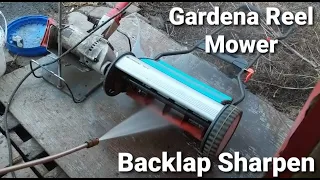 How to backlap sharpen a Gardena Push Reel Mower