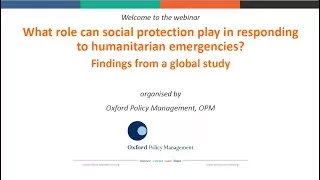 What role can social protection play in responding to humanitarian emergencies?