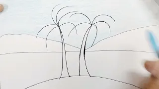 easy scenery drawing  || scenery drawing step by step || #drawing #art #drawing video