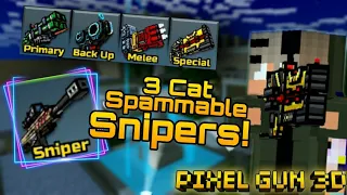 3 Cat Spammable Snipers WITHOUT Delay! | Pixel Gun 3D