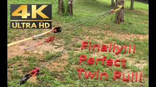 #9 Pulling Twin Stumps With Snatch Block Pulleys, 14:1 Mechanical Advantage [4K 60FPS]