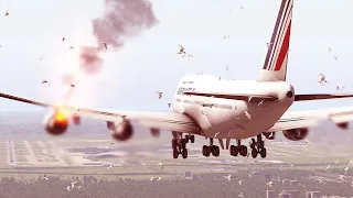 B747 Birdstrike During Landing [XP11]