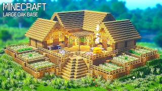 Minecraft House Tutorial | Large Oak Wood Base For Survival