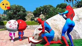 HOMEM ARANHA E SUA NAMORADA VIRAM O SEU FILHO BEIJANDO no GTA 5