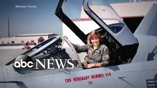 An all-female crew of fighter pilots flew in formation in honor of Rosemary Mariner