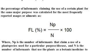 Data analysis tools used in Ethnobotanical study