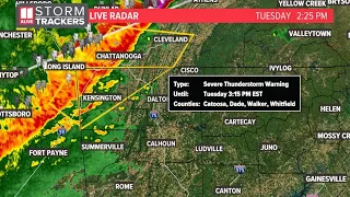 Tornado warning in eastern Alabama, strong storms moving in metro Atlanta