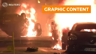 WARNING: GRAPHIC CONTENT - Second night of unrest after French police kills teen