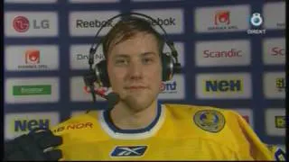 Linus Omark - Intervju efter straffmålet i träningsmatchen mellan Sverige - Schweiz 2009-03-31