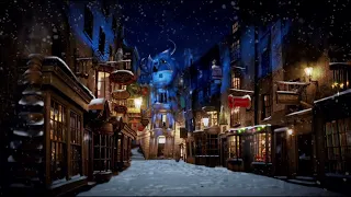 Winter Snow Fall ❄ at Diagon Alley ASMR and Harry Potter Ambient Music.
