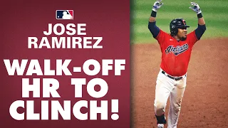 Indians' José Ramírez hits 3-run WALK-OFF HOME RUN to clinch Postseason spot for Indians!