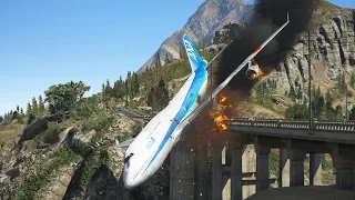 Craziest Boeing 747 Pilot Emergency Landing On A Bridge | GTA 5