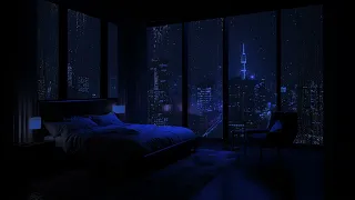 Soothing Rain Symphony: 24-Hours of Relaxation - 🎧 Cozy Bedroom Bliss with City View - Rain ASMR