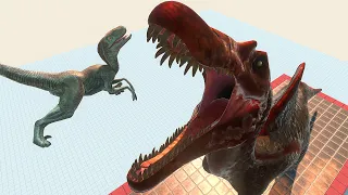 JP3 SPINOSAURUS Eats Feeds Slow Motion (Carnivore Dinosaurs) - Animal Revolt Battle Simulator