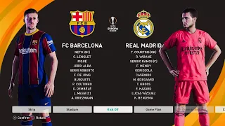 PES 2021 FC Barcelona vs Real Madrid - UEFA Europa League - PS4 Gameplay
