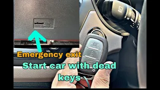 Start the car with dead keys !!! Emergency exit in Elite i20 !!