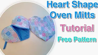 Heart Shaped Oven Mitts/ DIY Pot holders/ Two design , FREE pattern.