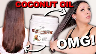 I LEFT COCONUT OIL IN MY HAIR OVERNIGHT | COCONUT OIL FOR HAIR BEFORE AND AFTER RESULTS