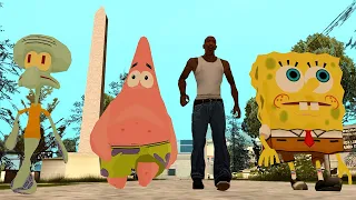 GTA San Andreas Spongebob mod (with shrek)