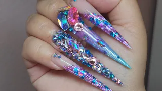 Watch me: Holo Unicorn | Nail inspo | 3xl Stilettos| Full Tutorial