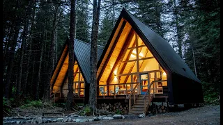 Remote Alaska A-Frame Cabin Tour - Two Bedroom Space Saving Design