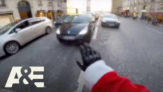 French Santa Claus on Motorcycle CHASES DOWN Hit-and-Run Driver | Christmas Wars | A&E