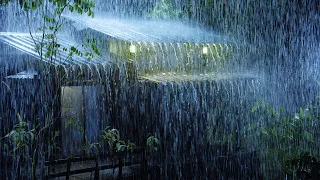 Fall Asleep Fast on Stormy Night | Heavy Rainstorm 4K & Powerful Thunder Sounds on Roof of Farmhouse