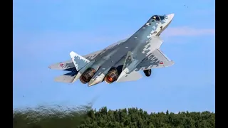 Vertical takeoff & landing Russian Su-57 fighter Jet! Dead loop & other aerobatics