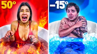 ¡BAÑERA CALIENTE vs FRÍA! EL ÚLTIMO EN SALIR GANA (DESAFÍO EXTREMO)