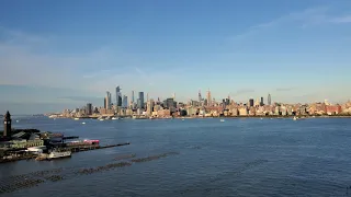 New York City Skyline at sunset (4K)