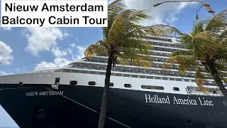 Holland America Nieuw Amsterdam Balcony Cabin Tour  - Cabin 8048