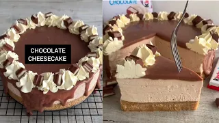 Kinder Chocolate Cheesecake 🍰, No oven| No Gelatin| Easy to make (use any chocolate brand)