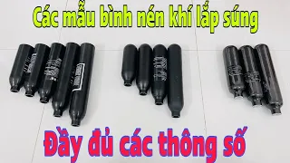 BÌNH HƠI DÀNH CHO SÚNG PCP - BÌNH NHÔM ĐÍT BẰNG - BÌNH NHÔM ĐÍT TRÒN - BÌNH CACBON