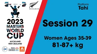 Session 29 Women's age group 35-39 (81-87+ kg) - 2023 Masters World Cup Weightlifting