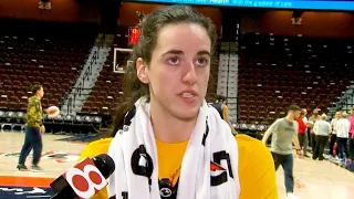 Caitlin Clark speaks to media before WNBA debut