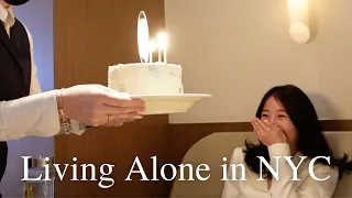 Home Alone| Spring vlog in NYC, birthday celebration, spring cleaning, cherry blossoms!