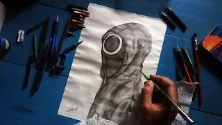 Squid Game Red Guard Drawing || Hyper Realistic Sketch || Time Lapse Video