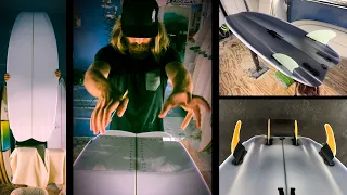 While in Isolation: Hand Shaped Surfboard | Futuristic Twin or Quad Fin Fish Hydrofoil concept