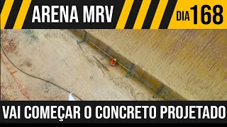 ARENA MRV VAI COMEÇAR O CONCRETO PROJETADO NA CONTENÇÃO 03 - 04/10/2020