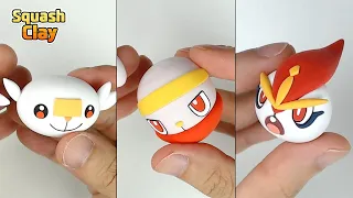 Pokémon Sword & Shield Clay art: Scorbunny line!! Fire type Pokémon(Satisfying video)