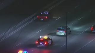 Police chase vehicle along 105 Freeway near Inglewood