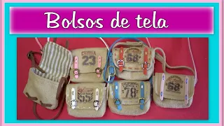 BOLSOS DE TELA FORRADOS para muñecas rechulos video - 549