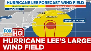 NHC: Hurricane Lee Has Larger Wind Field, Tropical-Storm-Force Winds Extend Over 300 Miles